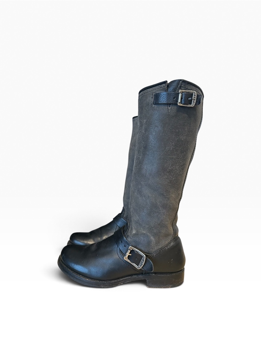 Frye Vintage Veronica Slouch Knee High Black Leather Boots 8.5 - Picture 12 of 12